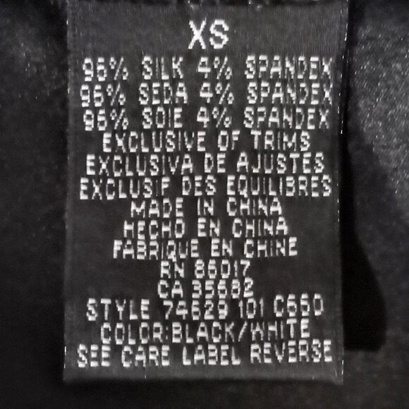 Bebe Black White Print Silk Sleeveless Tunic Mini Dress Top - Picture 5 of 6